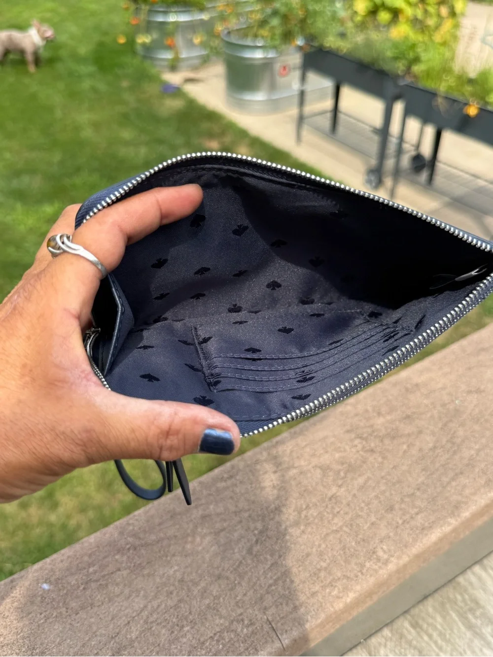 EUC Kate Spade New York Cameron Denim Colorblock Wristlet Bag